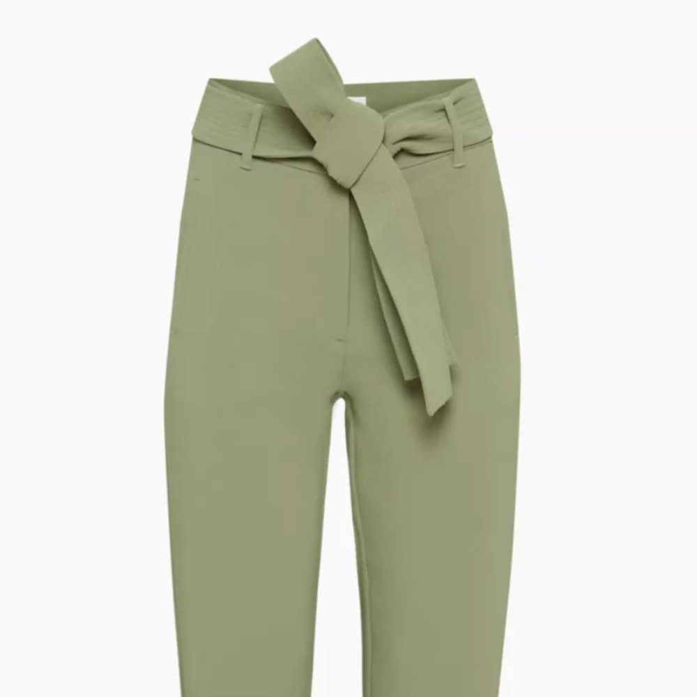 Wilfred Tie-Front Pant High-waisted belted pants- Bitter Sage 04